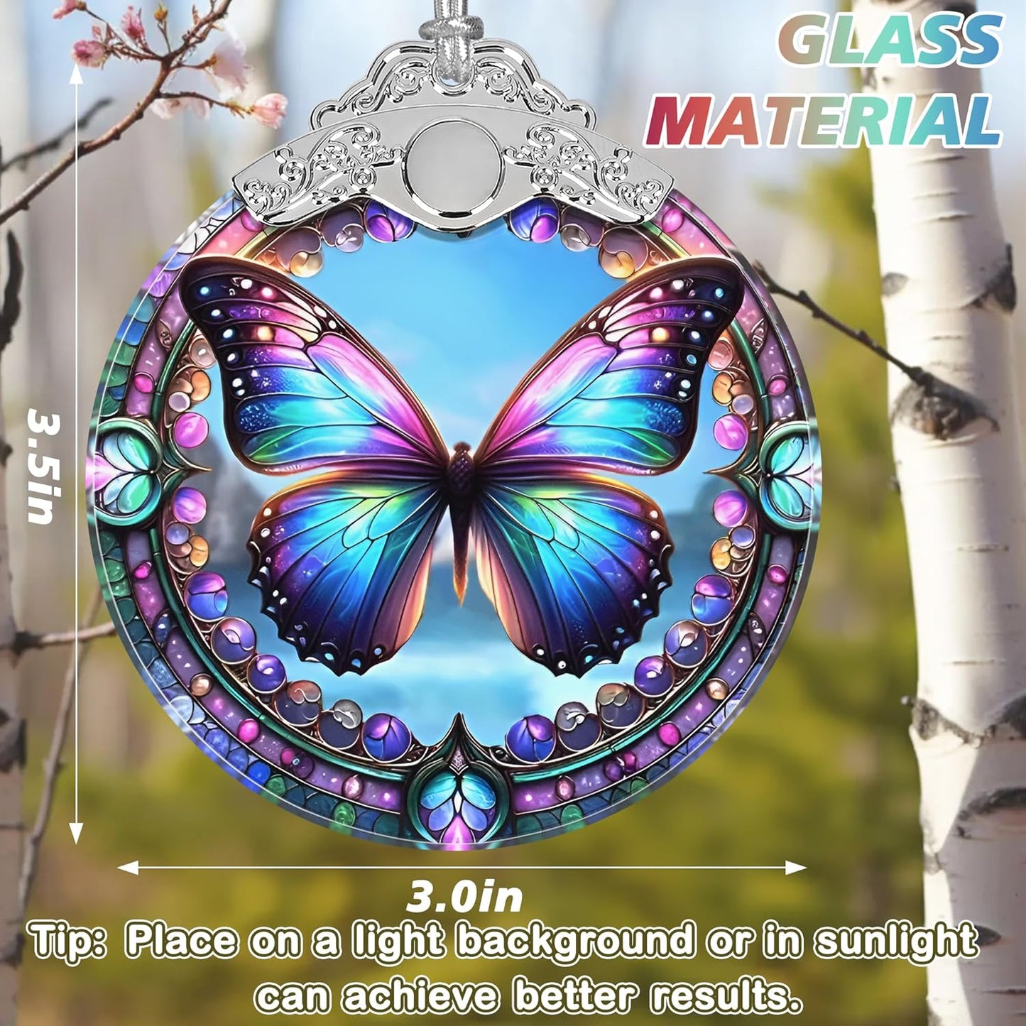 Christmas Ornament - Stained Glass Butterfly - Home Decor - Holiday Present Ideas - Gift Exchange - Gorgeous Butterfly