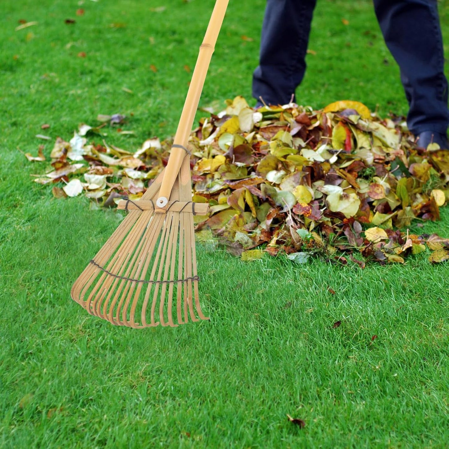 GANAZONO Rakes for Lawns Leaf Scoops Hand Rakes Gardening Lawn Held Wind Tools Japanese Yard Wood with Handle Landscape Loosening Soil s Small Wooden Child Leaves
