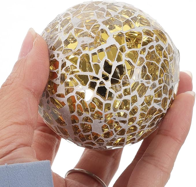 4pcs Mosaic Ball Home Sphere Ball Home Mosaic Sphere Decorative Glass Ornament Crafts Ornament Crafts Table Tabletop Decor