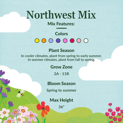 Ferry-Morse Pacific Northwest Mix Bulk Wildflower Seeds, 1lb Bulk Wildflower