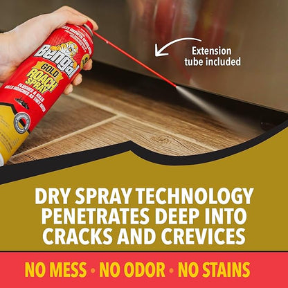 Bengal Gold Roach Spray - Odorless, Stain-Free Bug Spray for Home - Prevents Reinfestation for Up to 6 Months - 11 oz