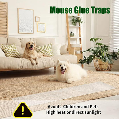 Qualirey 8 Pcs 47 Inch Ultra Large Sticky Mouse Glue Traps Sticky Rat Trap That Work for Rats Roaches Rodents Heavy Duty Pre Baited Mats Indoor Outdoor Catch Pest (Clear)