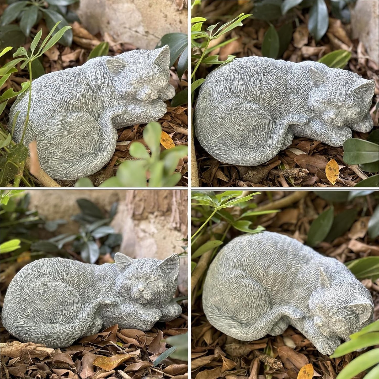 Cats Memorial Stone Garden Statue, Pet Statues Gifts for Loss of Cat Sympathy, Grave Markers for Garden Outdoor Statue Decor, 11.4” L Garden Decorative Tabby Figurine