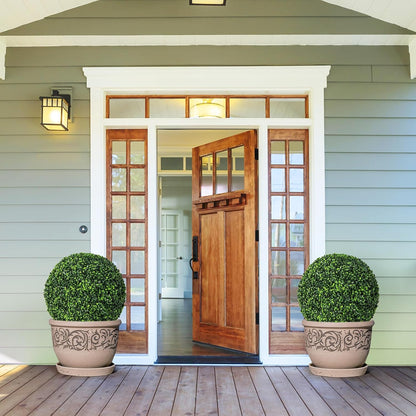 Goplus 2 PCS 19 Inch Artificial Plant Topiary Ball, Round Faux Boxwood Balls Outdoor, Garden Spheres Decorative for Front Door, Porch, Backyard, Balcony, Patio, Wedding and Home Décor