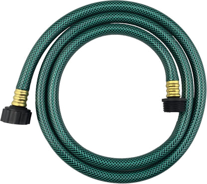 PVC Garden Hose 1/2 Inch, Flexible Water Hose with Male and Female Fittings, No Leaking, Heavy Duty, for Household, Outdoors, Lawns, Patio (5 FT, Green, Plastic Fittings)