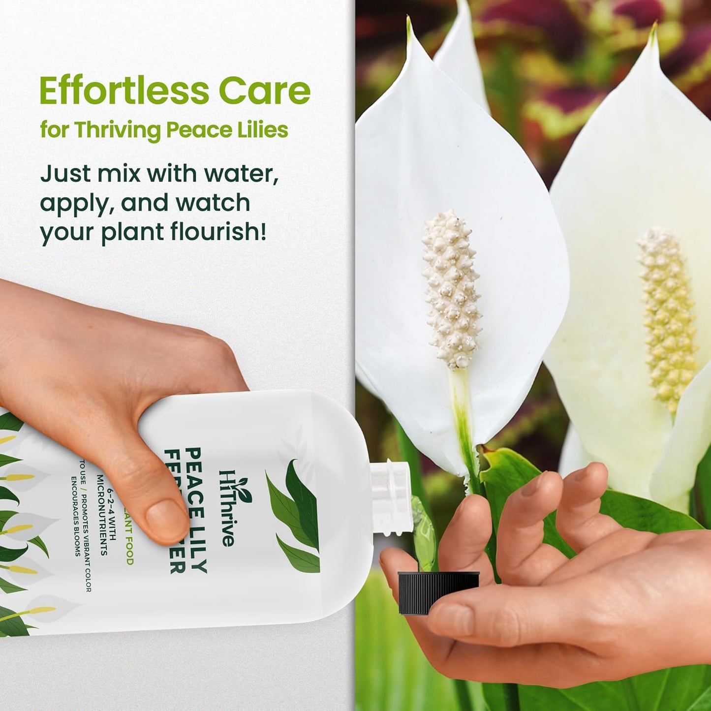 32oz Peace Lily Plant Indoor Live Fertilizer - Makes 192 Gallons of Peace Lily Fertilizer - Nutrient-Rich Liquid Plant Food for Lush Foliage, Stronger Roots, and Elegant White Blooms