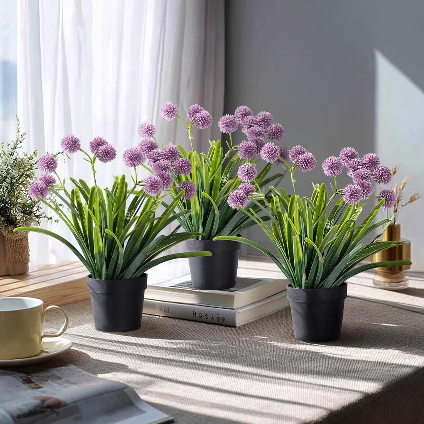 3 Pack Fake Small Plant in Pot Artificial Potted Flowers for Home Decor Fake Flower Plant Greenery Mini Faux Plant for Indoor Bedroom Living Room Office Shelf Bathroom Farmhouse Decor (Type 4)