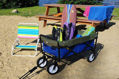 UpBloom - Wagon Liner & Cover Patent Pending - Heavy Duty Water Resistant Repellent Distressed Fabric with Easy Unloading Handles - Fits Most Utility Carts/Collapsible Wheelbarrow Styles (Large)