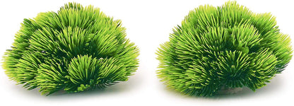 BEGONDIS 2Pcs Aquarium Decorations Fish Tank Artificial Green Water Plants Made of Soft Plastic