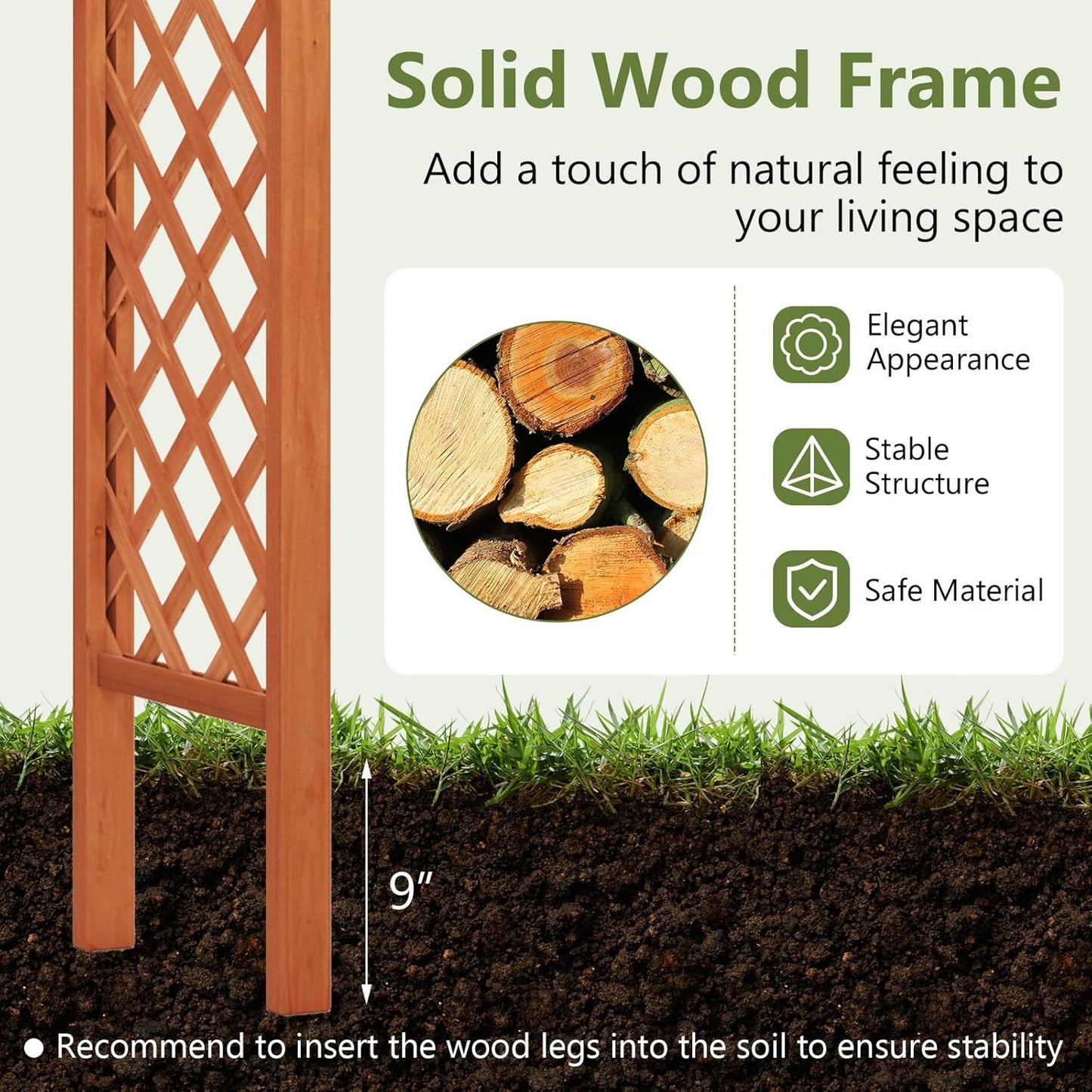 S AFSTAR 84" Wooden Garden Arbor, Plant Climbing Arch Trellis Pergola Archway Wedding Arch for Outdoor, Yard, Ceremony Christmas Decoration (Brown)