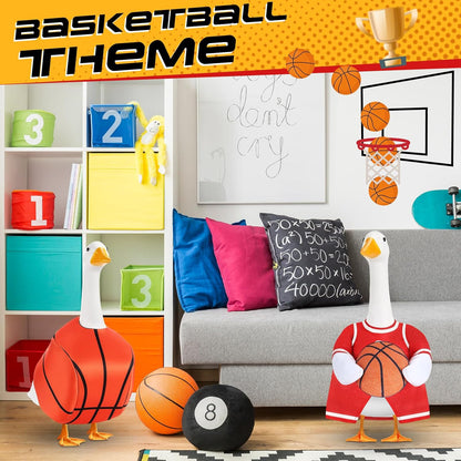 Abbylike 2 Set Basketball Goose Outfit Basketball Costume Lawn Porch Game Day Clothes for 23" Goose Outdoor Patio Yard Lawn Art Celebrations Decor