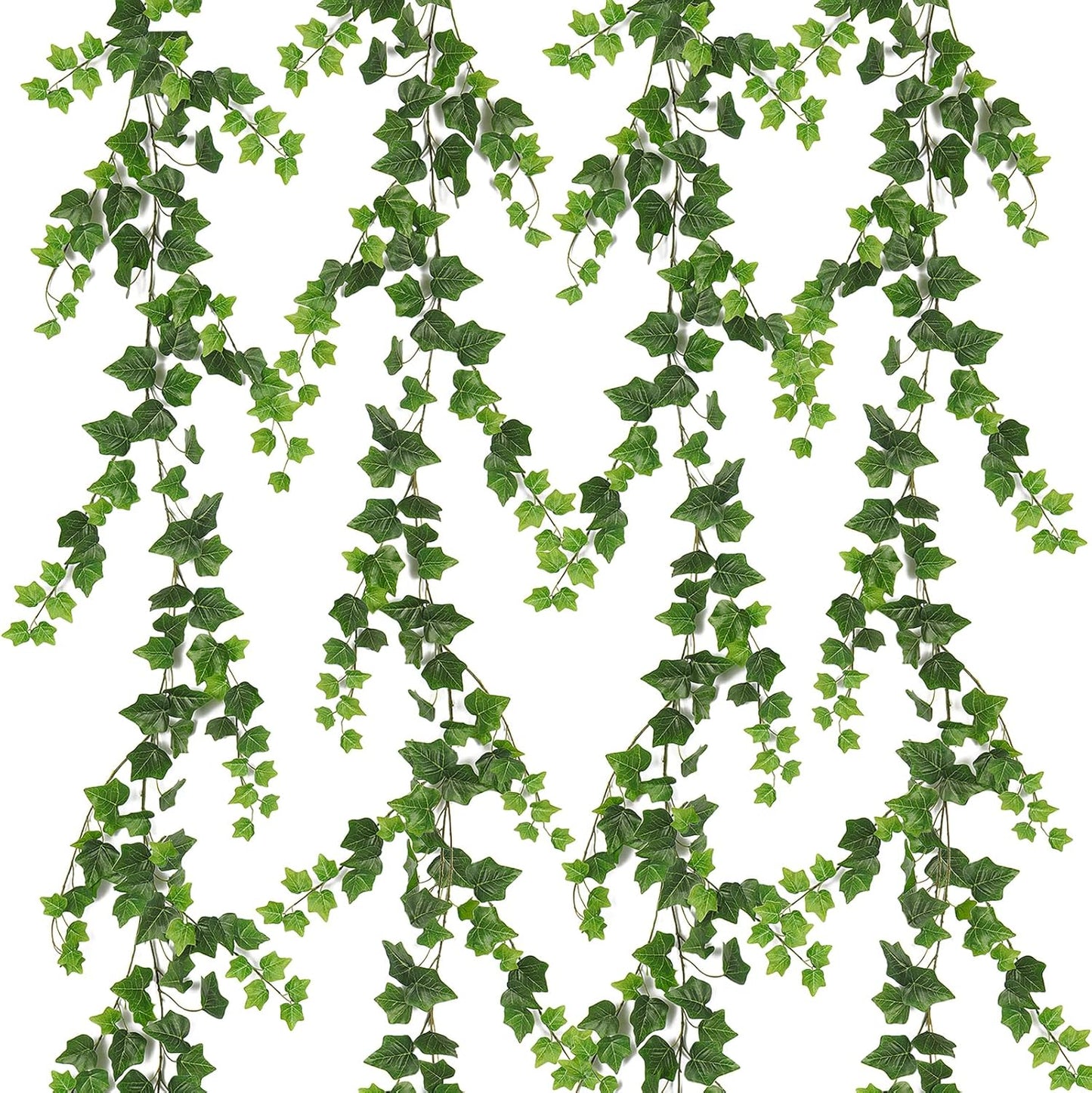 RECUTMS 4Pcs Artificial Ivy Garland Hanging Vine Leaves Fake Silk Greenery Plants for Boho Decor Home Wall Party Wedding Bedroom Decoration UV Resistant 74.8in