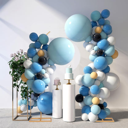 HPC Decor Set of 2 Wedding Arch Backdrop Stand, 8FT, 6.7FT Gold Metal Arch Backdrop Stand for Wedding Ceremony Bridal Baby Shower Birthday Party Garden Floral Balloon Decoration Arch Frame Decor
