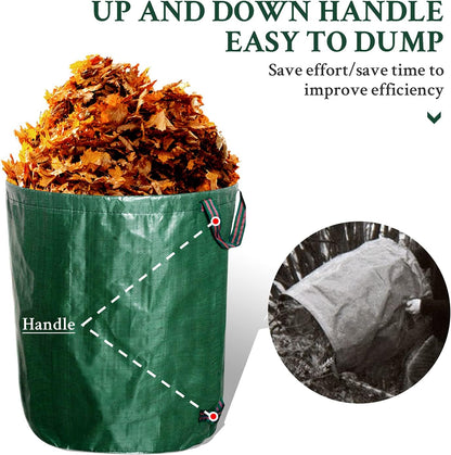 kingsea 2 Pack Reusable Garden Waste Bags,Heavy Duty Yard Waste Bag with Dual Handles,Lawn Pool Garden Leaf Bag for Collecting Leaves Grass Clippings Yard Debris (32 Gallon)