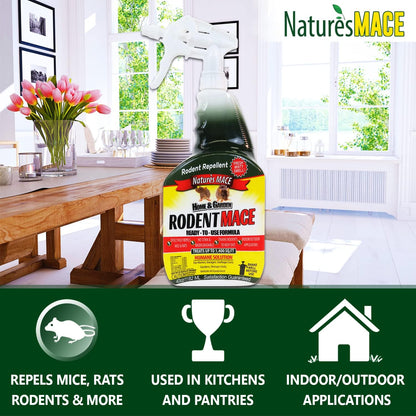 Nature's MACE 1 Gal Rodent Repellent Spray, Mouse & Rat Control for Car Engines, Repel Mice, Indoor & Outdoor Spray, Stop Rodent Damage in House, Car, RV, Attic, Garage, Stops Nesting & Wire Chewing
