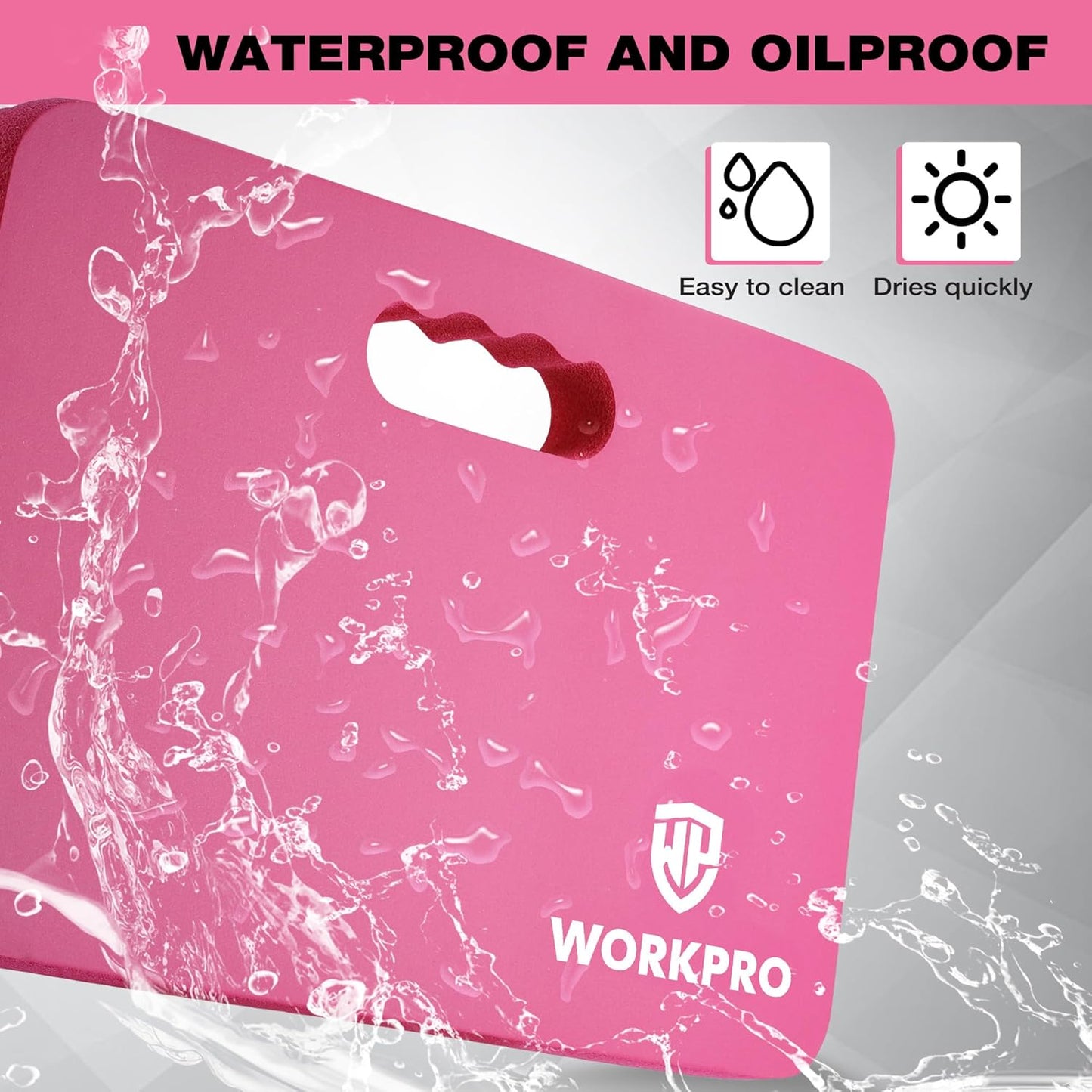 WORKPRO Extra Thick Kneeling Pad, Soft Foam Cushioning for Knee, Large Foam Kneeler Mat for Gardening, Bathing Baby, Workout Supplies, 17.5 x 11 x 1.5 in, Pink