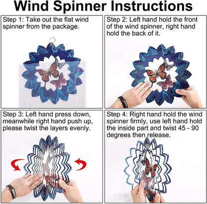 Cardinal Wind Spinner, 3D Wind Spinners Outdoor Metal Clearance, 12 Inches Green Garden Bird Spinner Hanging Yard Art, Large Colorful Spinning Wind Catcher, Wind Sculpture Spinifity Ornaments Gifts