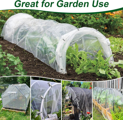 60 Pcs Row Cover Clips, Garden Clamps for Netting, Greenhouse Clamps Made of Stainless Steel, Have a Strong Grip of Greenhouse Clips, For 1/2'', 3/4'', 1'' Garden Hoops or Pvc