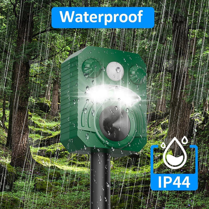 Deer Repellent Device 2 Pack Cat Repellent Outdoor Dog Repellent for Yard Solar Animal Repeller Ultrasonic Squirrel Repeller Waterproof Racoon Fox with Motion Activated Sensor Flashing Light 5 Modes