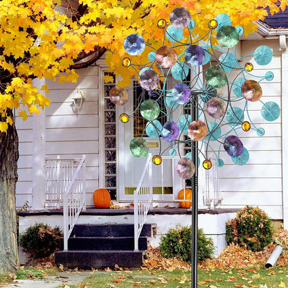 FaloStwer 78.7 Inch Tall Metal Wind Spinner for Outdoor, Large Kinetic Wind Sculpture with Unique Blade Design, Easy Install Garden Windmill for Patio Yard Lawn Decoration(Large Size A)