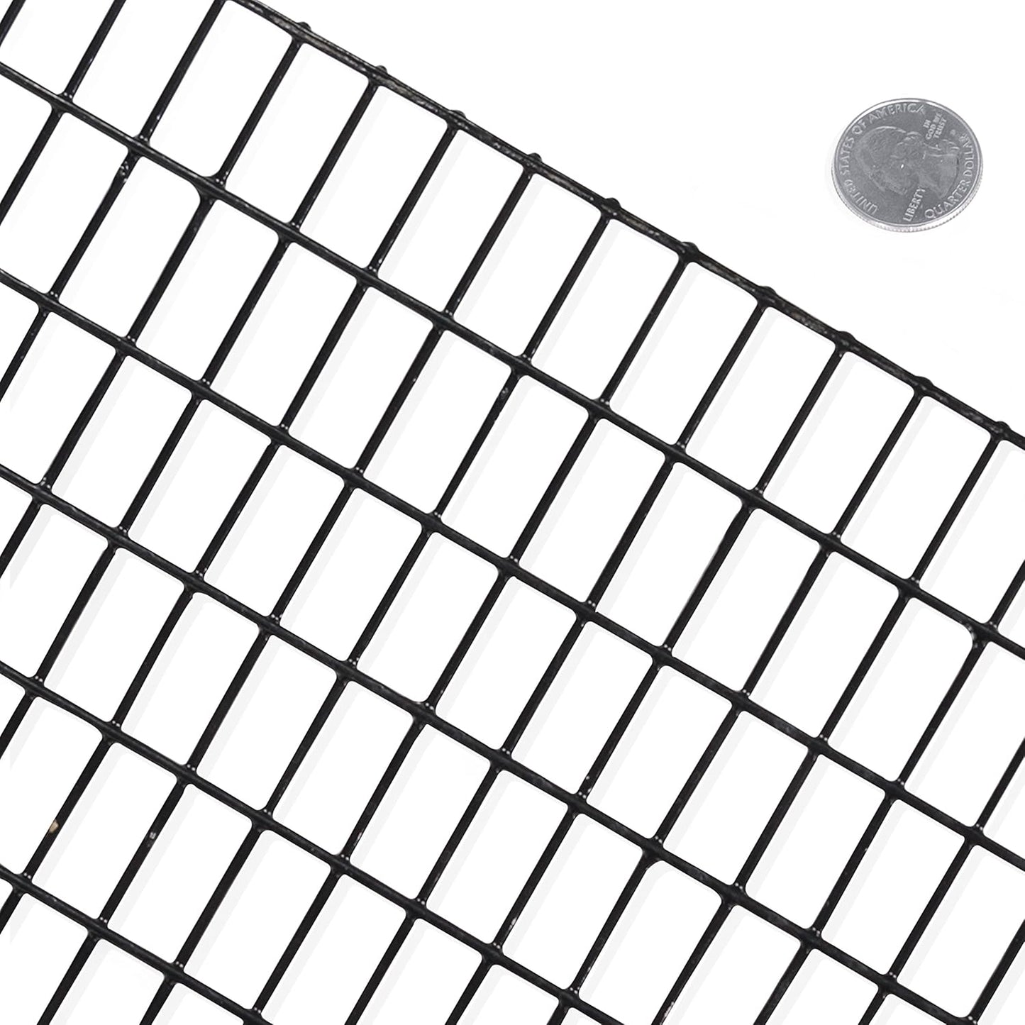 Fencer Wire 16 Gauge Black Vinyl Coated Welded Wire Mesh Size 0.5 inch by 1 inch (2 ft. x 100 ft.)