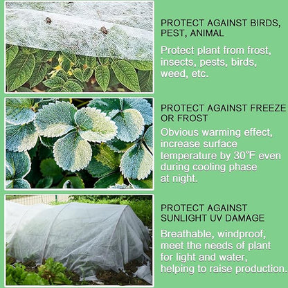 Plant Covers Freeze Protection, 10'x 50' Frost Cloth for Outdoor Plants, Winter Plant Cover for Frost Protection, Plant Blanket Floating Row Covers for Garden and Tree