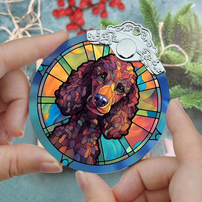 Christmas Ornament, Poodle Christmas Decor, Poodle Ornaments for Christmas Tree, Stained Glass Ornament, Poodle Gifts, Holiday Decorations and Xmas Gifts Ideas