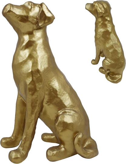 The Labrador Sculpture 11.5x7x5.5 inches, Dog Statue for Home Decor Accents, Gold Lab Retriever Figurine, Suitable for Coffee Table, Home Office Dining Living Room Entryway, Housewarming Birthday Gift