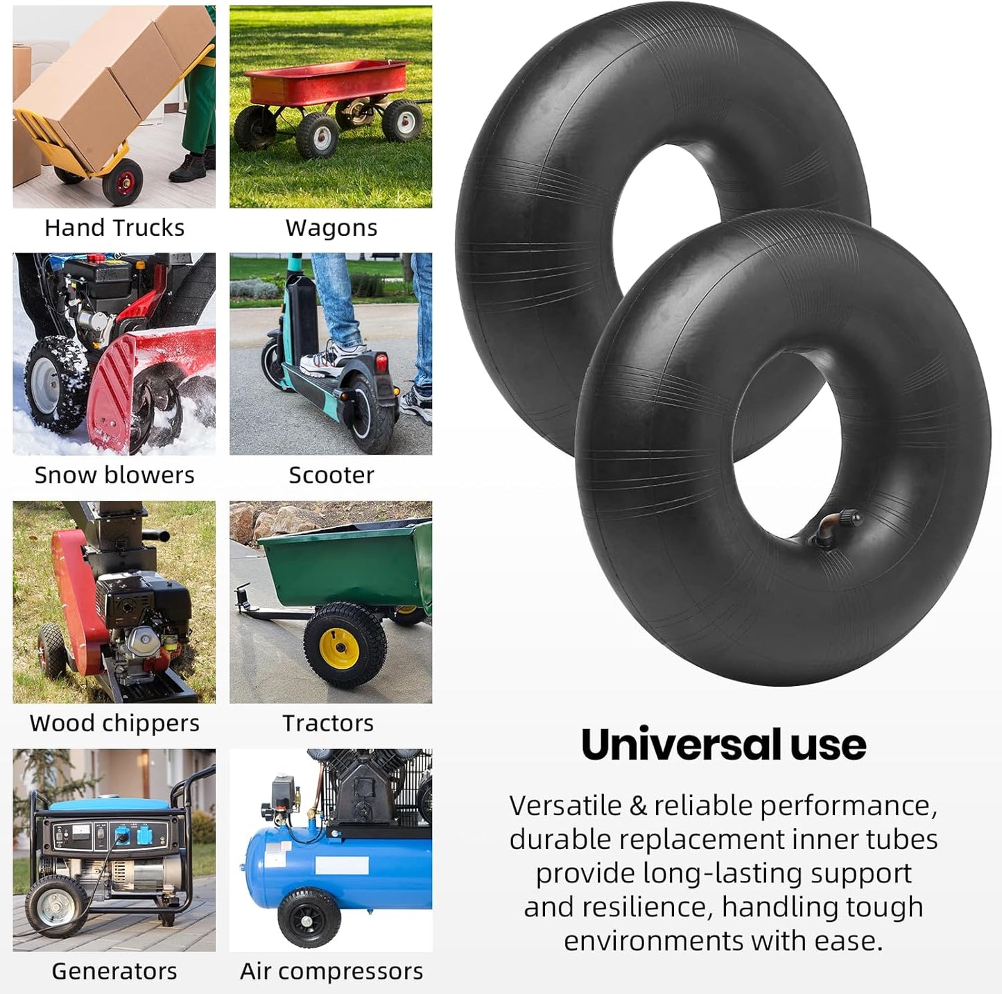 AR-PRO 2-Pack Heavy Duty 3.00-4 Inner Tube with TR87 Bent Valve Stem for ATV Wheelbarrows Tractors Mowers Hand Trucks E300 E325 Razor Scooter and More