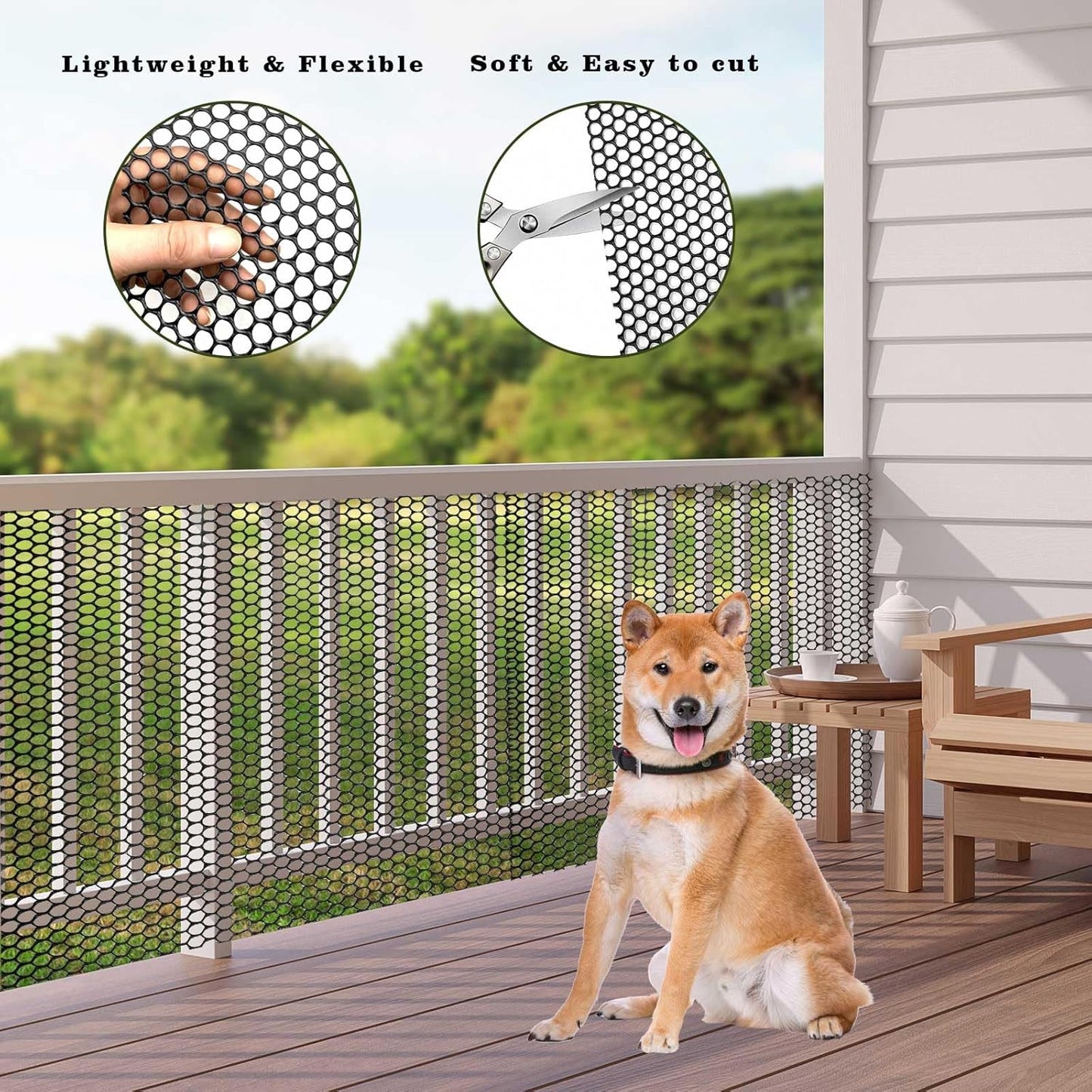 32.8 FT x 15.7 in Roll Mesh Fence, Versatile Black Plastic Fencing & Netting, Cuttable Animal Wire Mesh Fence, Durable Tree Trunk Protector, Suitable for Cat Dog Rabbit Barrier and Plant Protectors