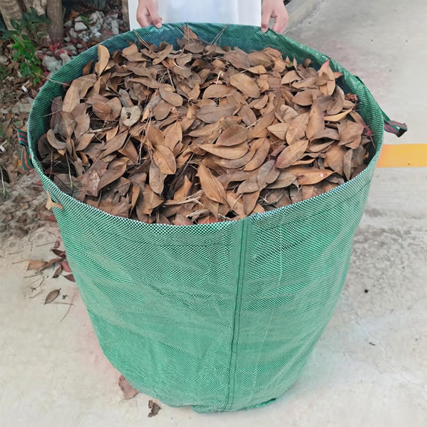 2 PCS 72 Gallon Yard Waste Bags, Reusable Lawn and Leaf Bags Heavy Duty Garden Bags with 2 Pair Gloves for Clean Up Outdoor Debris Leaves Grass Clippings