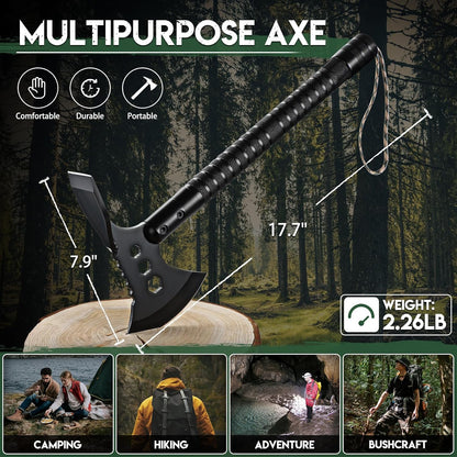 Freelander Tactical Axe 2 Pack, Sharp Tomahawk with Sheath, Portable Tomahawk with Clip and Bottle Opener, Durable Survival Hatchet for Emergency, Hiking and Camping (Multi-Functional Camping Axe)