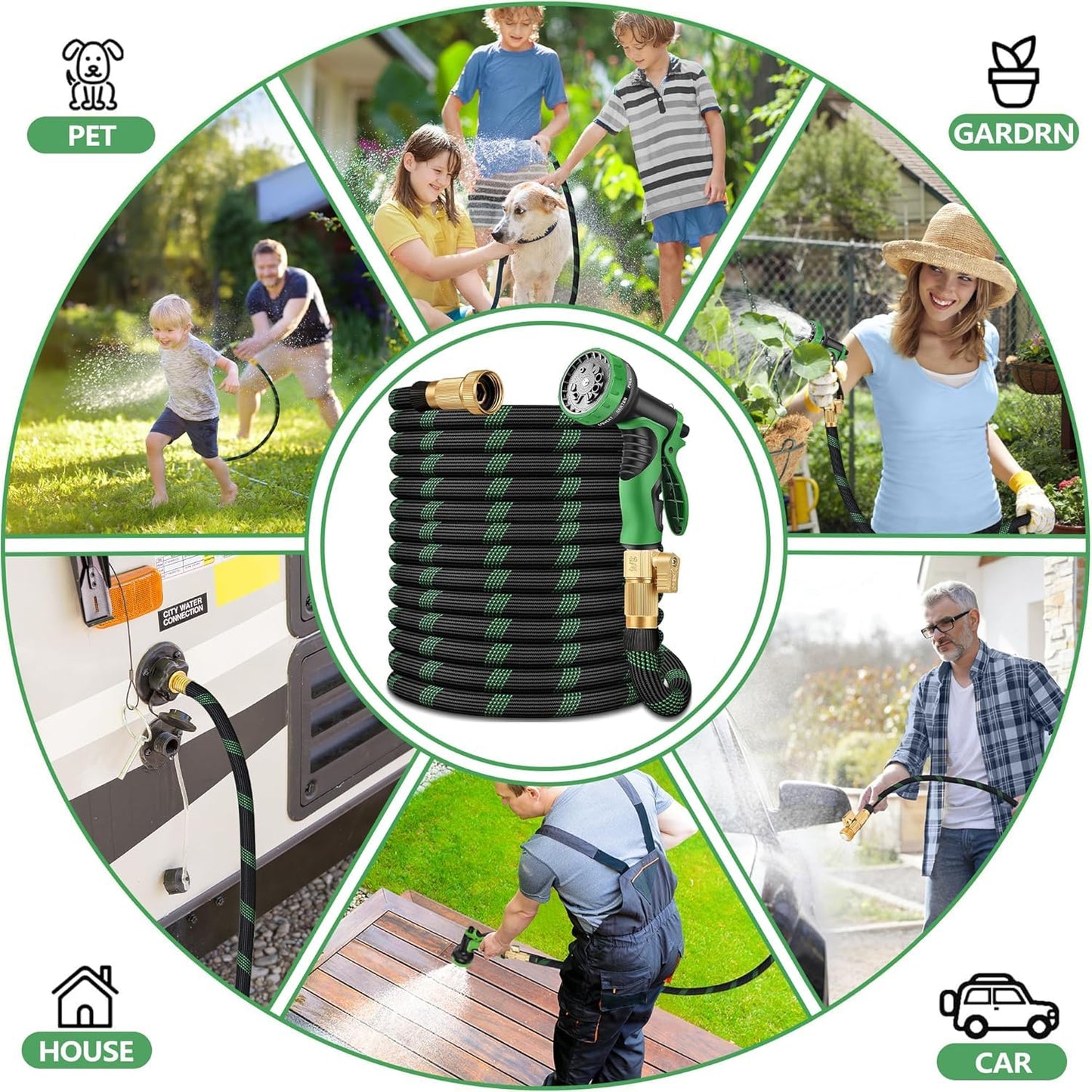 100 FT Non-Expanding Garden Hose, 2026 New Upgrated Non-Expandable Garden Water Hose - Ultra-Light