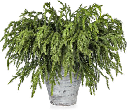 Artgar 24 Pcs Pine Branches - 18 Inch Artificial Green Pine Stem - Real Touch Christmas Greenery Pines Branches for DIY Flower Arrangement Home Indoor Christmas Decor