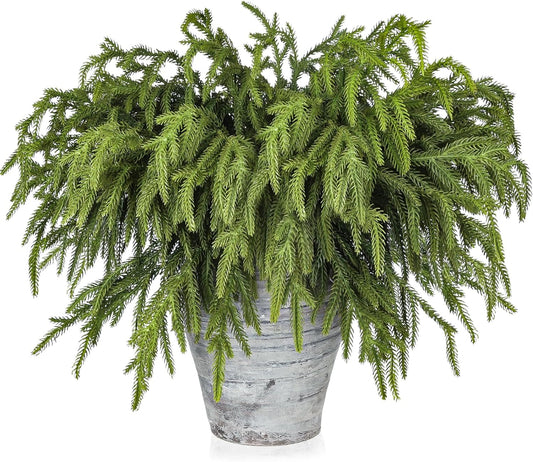 Artgar 12 Pcs Pine Branches - 18 Inch Artificial Green Pine Stem - Real Touch Christmas Greenery