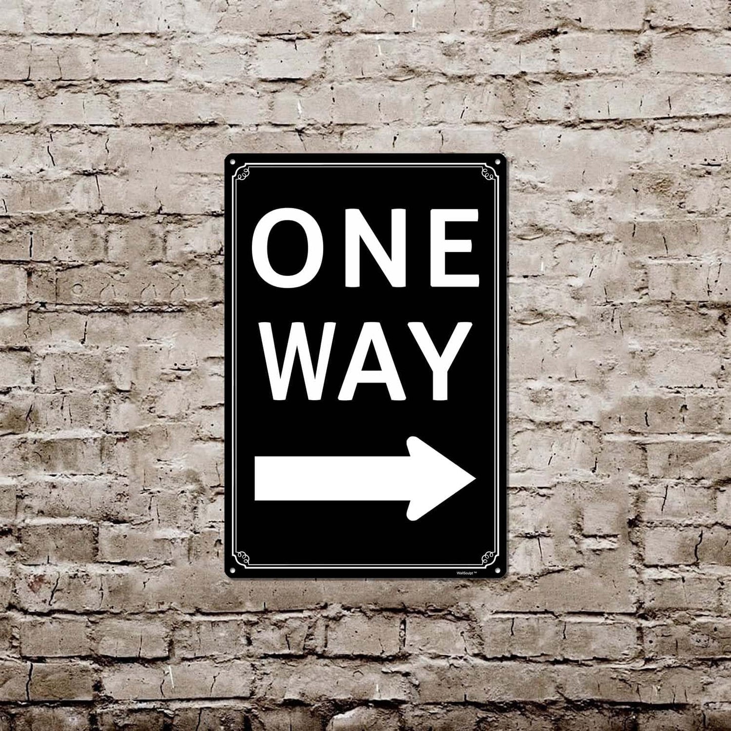 12x16" One Way" with Left Arrow - High-Intensity Aluminum Parking Lot Sign, Weatherproof & Fade-Resistant, Ideal for Outdoor & Indoor Use - Curbside Sign