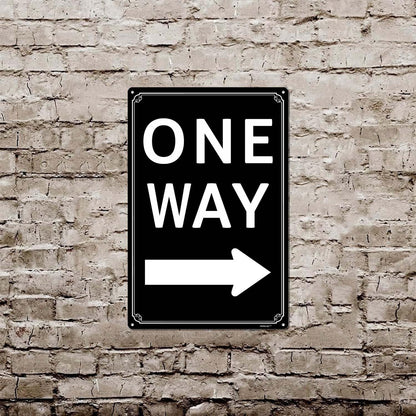 8x12" One Way" with Left Arrow - High-Intensity Aluminum Parking Lot Sign, Weatherproof & Fade-Resistant, Ideal for Outdoor & Indoor Use - Curbside Sign