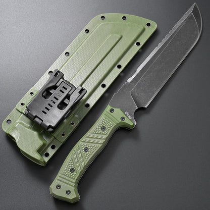 GTK32 Fixed Blade Knife DC53 Steel Blade Full Tang Nylon Fiberglass Handle Heavy Duty Knifes for Field Hunting Camping Adventure(Green)