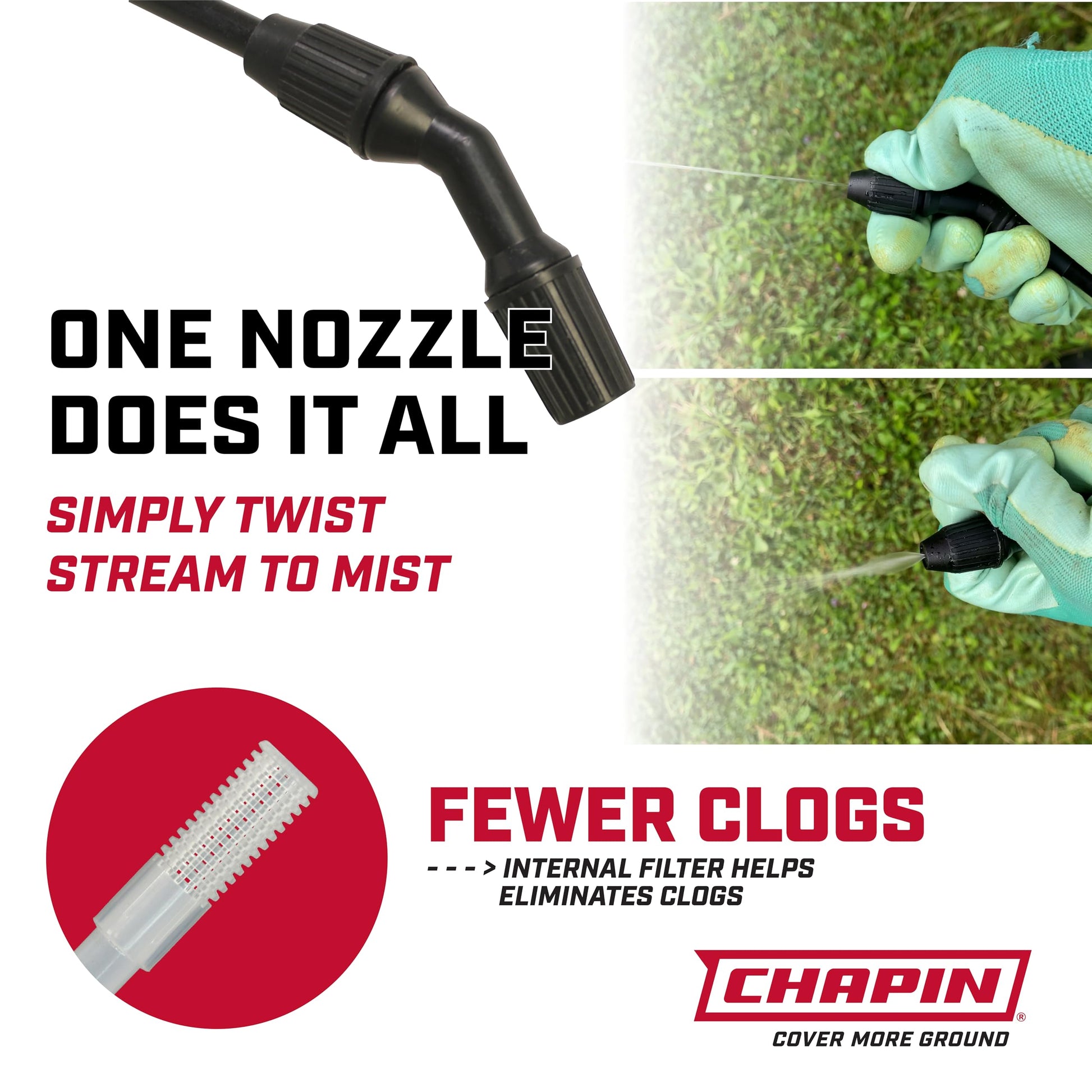 Chapin 1-Gallon Pump Sprayer, Anti-Clog for Consistent Spray