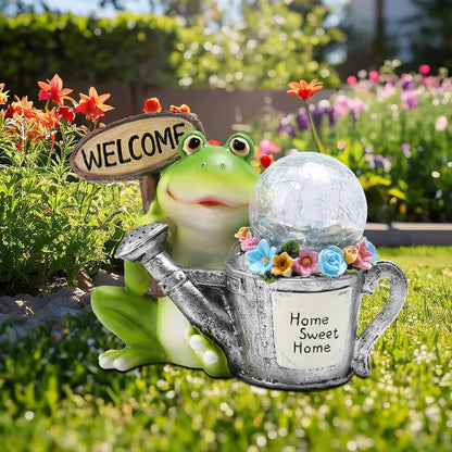 Bshine Frog Solar Lights Outdoor Garden - Waterproof Frog Statue Decoration for Patio, Path, Pathway Sculpture Yard Art, Lawn Ornaments, Gift for Mom, Home Decor Gift