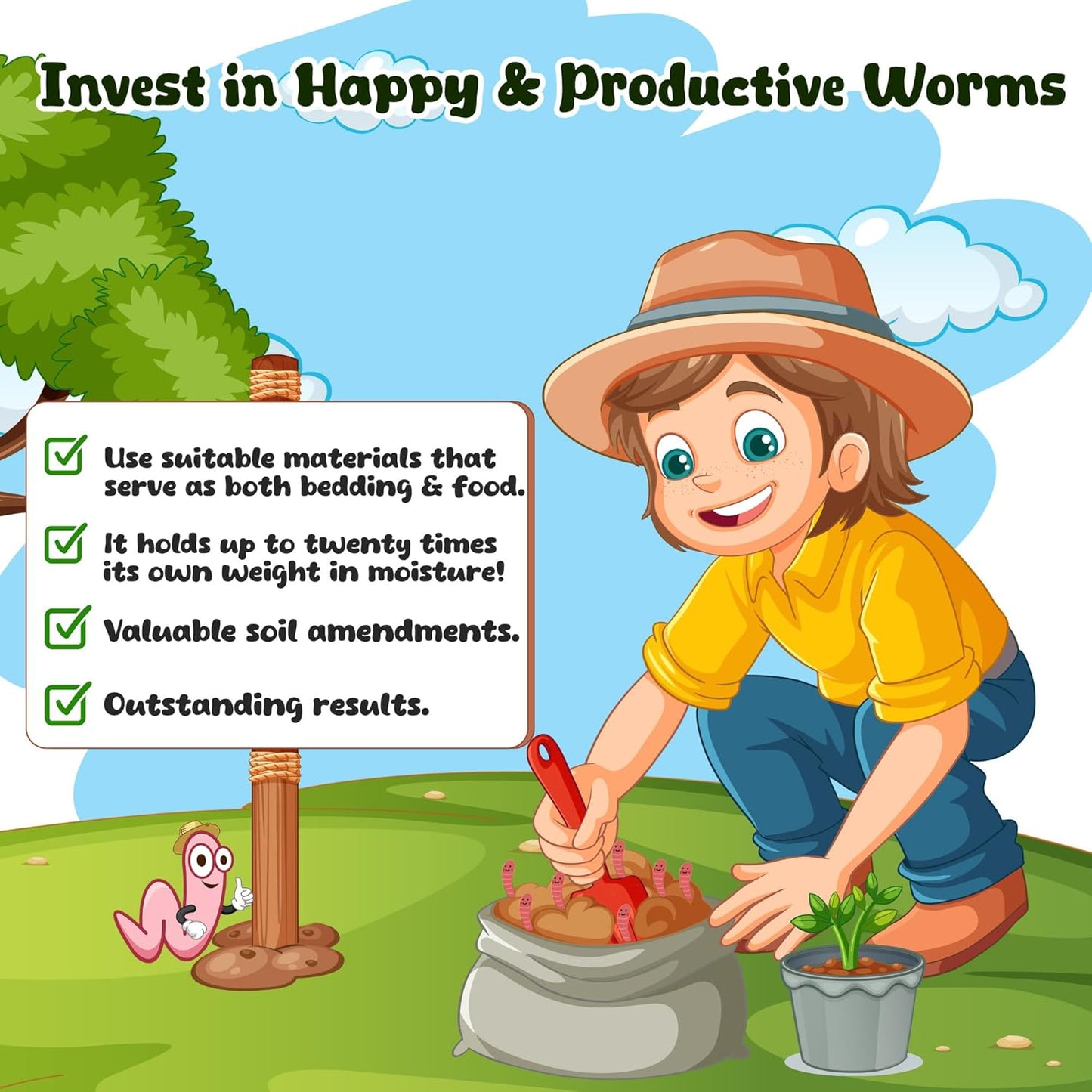WWJD Worms-10lb Worm Bedding for Nightcrawlers and Red Wigglers (Worms Not Included)-Vermicompost Bin Worm Bedding-Earthworm Food for Organic Potting Soil Gardening Mix