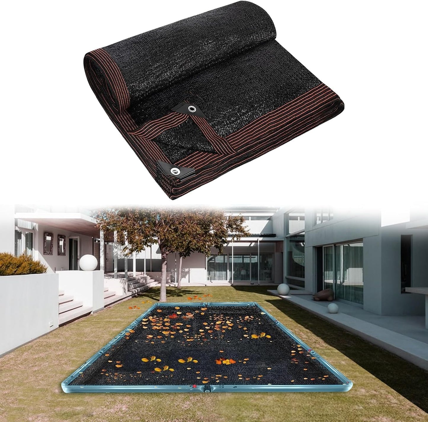 18 x 36 Ft Pool Leaf Net Cover- Thicken Rectangle Leaf Netting for Inground and Above Ground Swimming Pools Cover with Reinforced Gromments,Winter Above Ground Pool Screen Cover, Catching Leaves