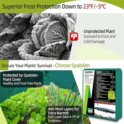 Plant Covers Freeze Protection, 10ft X 20ft Floating Row Cover 1.47 oz/yd² Fabric, Garden Frost Cloth Frost Blanket Plant Frost Covers for Outdoor Winter Frost/Sun Pest Protection - Green