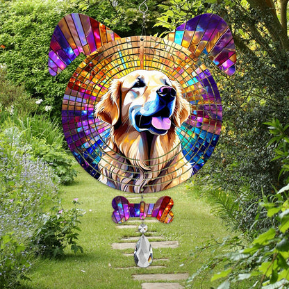 Golden Retriever Dog Ears Wind Spinner, Golden Retriever Wind Spinner Hanging for Yard and Garden