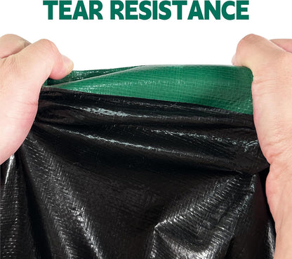 Tarp 12x16 ft Heavy Duty 100% Waterproof 10mil,UV Resistant,Durable Grommets and Reinforced Edges Green/Black Tarp for Camping, Swimming Pools,Car Coverage -by MVPNET
