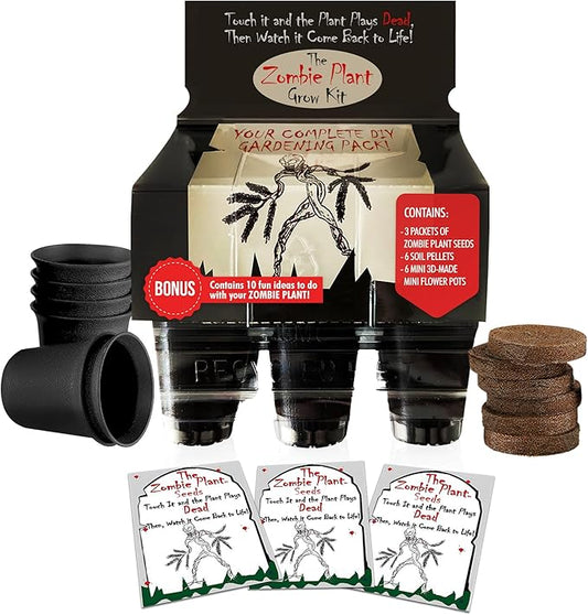 Zombie Plant Greenhouse Grow KIT- (Touch It and It Plays Dead!) Unique Nature Kit- Grow a House Plant That Plays Dead When You Touch It! Comes Back to Life in Minute. Fun STEM and Classroom Activity!