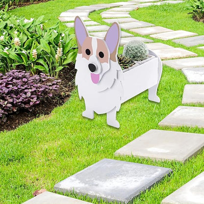 Corgi Dog Planter Plant Pots,Cute Garden Dog Flower Planter,Dog Planters Birthday Gifts for Women,Office,Indoor/Outdoor Decor（9.45 * 6.73 * 12.2in）