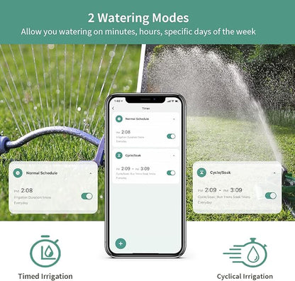 WiFi Water Timer for Garden Hose, Diivoo Smart Sprinkler Irrigation Timer with Hub, Up to 20 Separate Watering Schedules, Compatible with Alexa and Google Home
