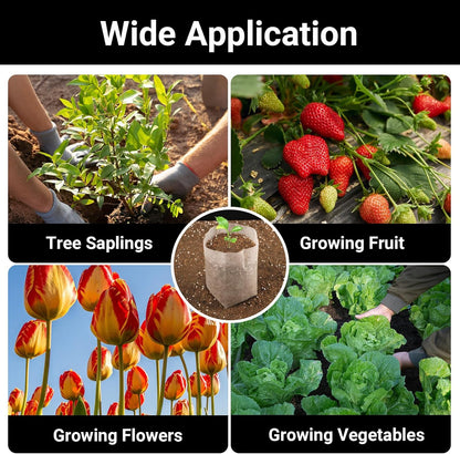 100pcs Plant Nursery Bags, 5.9x6.3 inches Non-Woven Fabric Flower Tree Seed Starters, Garden Plants Seedling Grow Pouch Pots for Seed Starting Growing