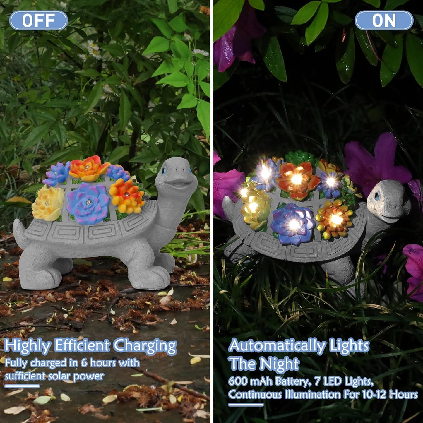 Womens Gifts Solar Turtle Statues for Garden Decor, Outdoor Sculptures for Clearance Lights for Outside Lawn Ornaments Porch Patio Balcony Yard Home - Birthday Easter Gifts for Mom Grandma